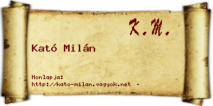 Kató Milán névjegykártya